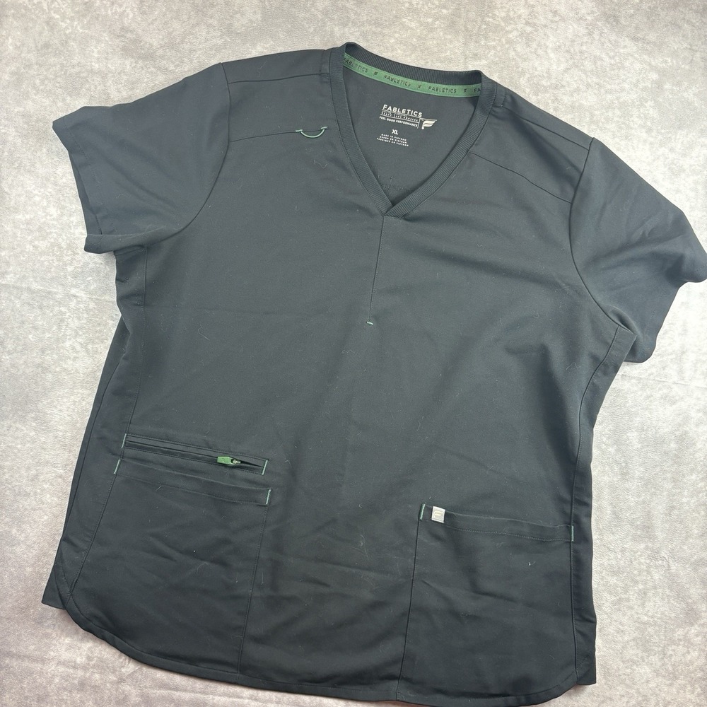 Fabletics Scrub Top Women's XL Grey Performance Hospital Stretch